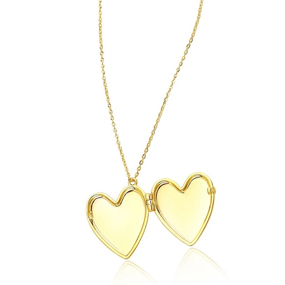 Adornia 14k gold-plated heart locket pendant necklace- NEW - Picture 3 of 6